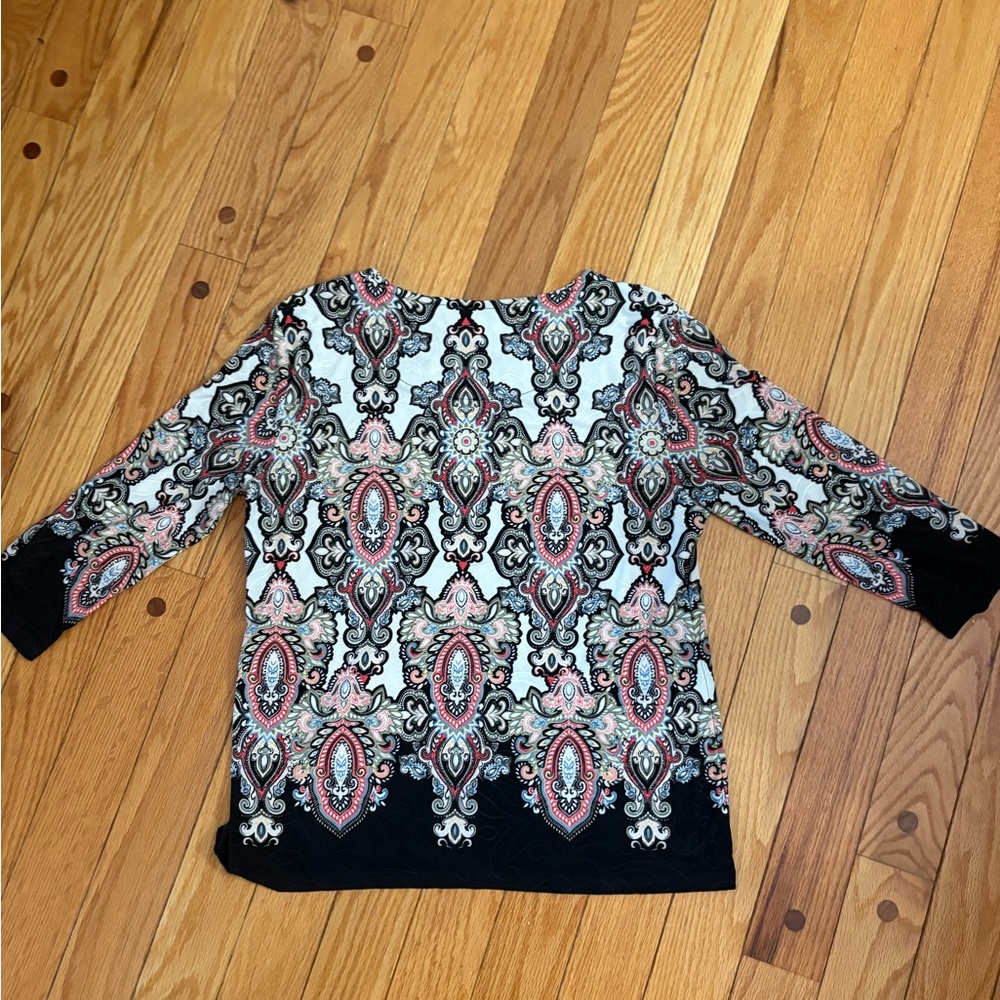 JM Collection Multicolor Patterned Tops - Picture 4 of 6